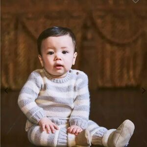 NWOT Janie and Jack Striped Baby Sweater and Pants Set Sz 0-3 months